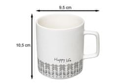 ModernHome Hrnek Bílý Happy Life 480 Ml