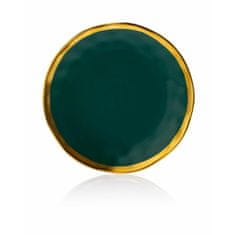 ModernHome Talíř Lissa Green Gold 20 Cm