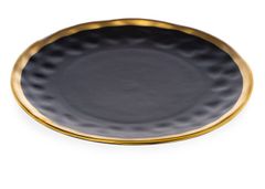 ModernHome Talíř Lissa Black Gold 27 Cm