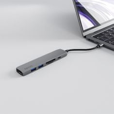 6v1 hliníkový hub 8K s USB-C konektorem 9915112100068 - vesmírně šedý