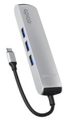 6v1 Slim hub 8K s USB-C konektorem 9915112100069 - stříbrný