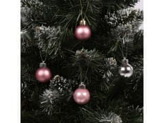 sarcia.eu Růžové a stříbrné vánoční ozdoby, sada plastových ozdob, vánoční ozdoby 3cm, 36 ks. 1 balik
