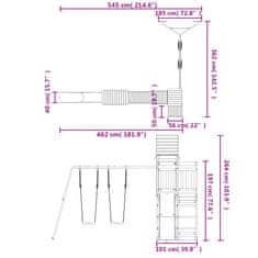 Vidaxl Dětské hřiště na zahradu masivní borové dřevo