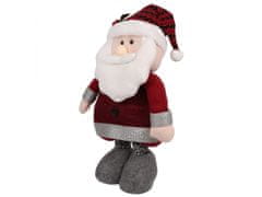 sarcia.eu Červený Mikuláš s nastavitelnými nohami, vánoční dekorace 65/82cm 