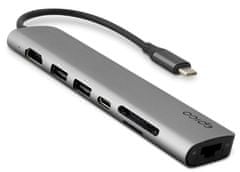 EPICO 7v1 multimedialní hub 8K s USB-C konektorem 9915112100071 - vesmírně šedý