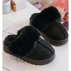 Dětské fleecové pantofle Black velikost 36