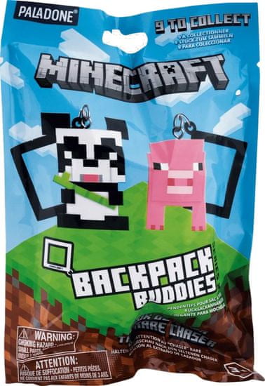 CurePink Přívěsek na klíče Minecraft: Buddies figurky Blindbox (4 cm)