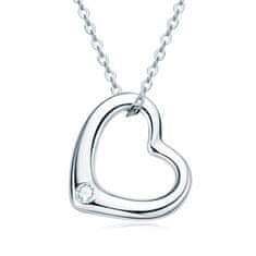 NUBIS Stříbrný náhrdelník srdce s moissanitem