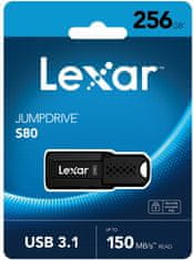 Lexar flash disk 256GB - JumpDrive S80 USB 3.1 (čtení/zápis: až 150/60MB/s)