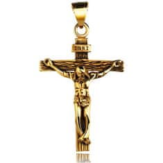 IZMAEL Přívěsek na řetízek Jesus Cross-Zlatá KP28571