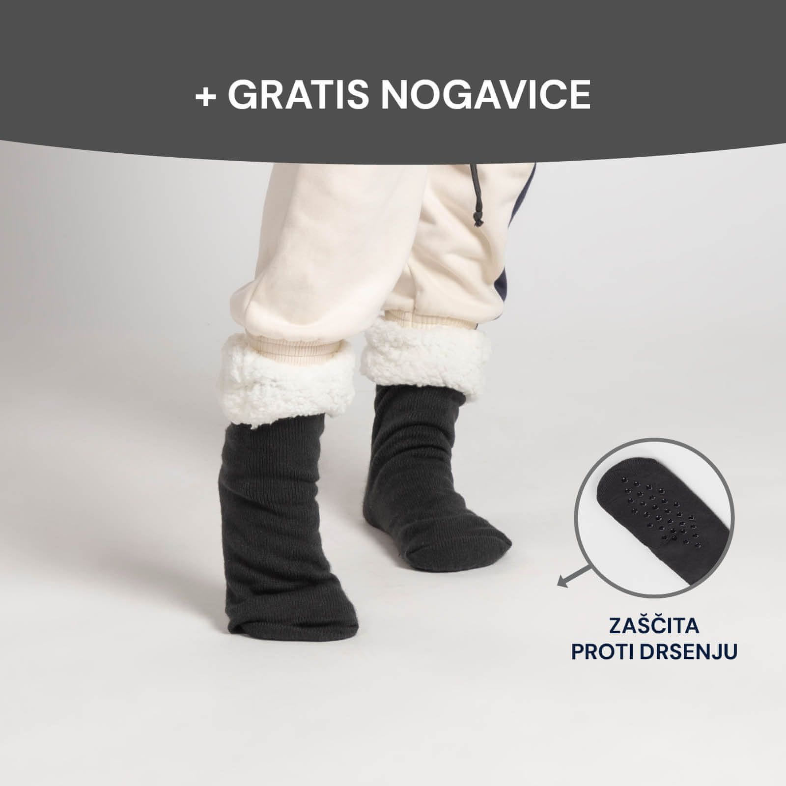  Svilanit hoodie odeja z zadrgo, siva + nogavice 