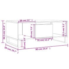 Vidaxl Konferenční stolek kouřový dub 90x50x36,5 cm kompozitní dřevo