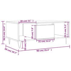 Vidaxl Konferenční stolek bílý s leskem 90x50x36,5 cm kompozitní dřevo