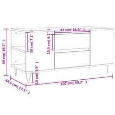 Vidaxl Konferenční stolek lesklý bílý 102x44,5x50 cm kompozitní dřevo