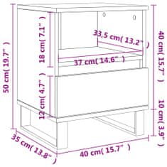 Vidaxl Noční stolky 2 ks lesklé bílé 40 x 35 x 50 cm kompozitní dřevo