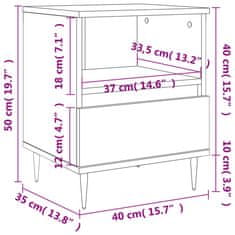 Vidaxl Noční stolky 2 ks kouřový dub 40 x 35 x 50 cm kompozitní dřevo