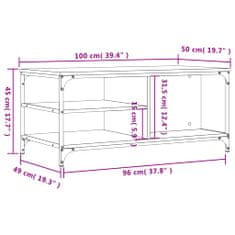 Greatstore Konferenční stolek kouřový dub 100x50x45 cm kompozitní dřevo