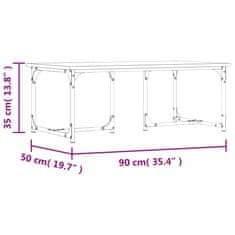 Greatstore Konferenční stolek kouřový dub 90 x 50 x 35 cm kompozitní dřevo