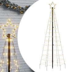 Greatstore Vánoční stromek kužel s hroty 220 teplých bílých LED 180 cm