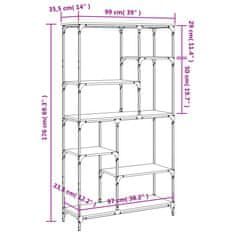 Vidaxl Knihovna šedá sonoma 99 x 35,5 x 176 cm kompozitní dřevo a ocel