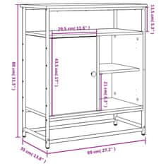 Vidaxl Příborník černý 60 x 35 x 80 cm kompozitní dřevo