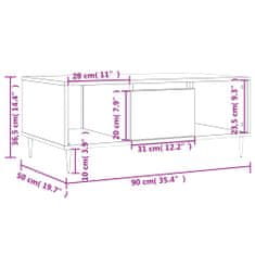 Vidaxl Konferenční stolek kouřový dub 90x50x36,5 cm kompozitní dřevo