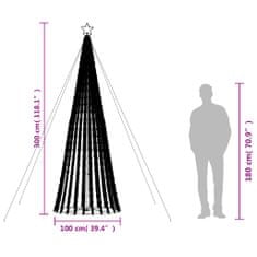 Vidaxl Vánoční stromek kužel 688 studených bílých LED diod 300 cm