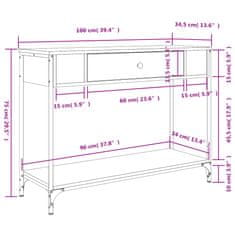 Vidaxl Konzolový stolek dub sonoma 100 x 34,5 x 75 cm kompozitní dřevo