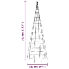 Vidaxl Vánoční stromek na stožár 550 studených bílých LED 300 cm