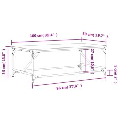 Vidaxl Konferenční stolek dub sonoma 100 x 50 x 35 cm kompozitní dřevo