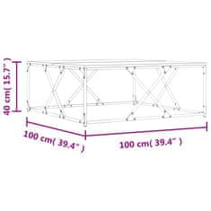 Vidaxl Konferenční stolek kouřový dub 100x100x40 cm kompozitní dřevo