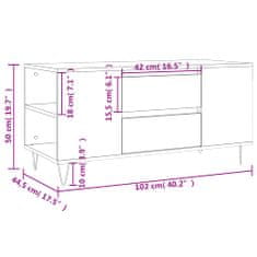 Vidaxl Konferenční stolek šedý sonoma 102x44,5x50 cm kompozitní dřevo