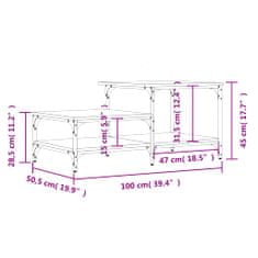 Vidaxl Konferenční stolek hnědý dub 100x50,5x45 cm kompozitní dřevo