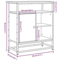 Vidaxl Příborník kouřový dub 69 x 35 x 80 cm kompozitní dřevo