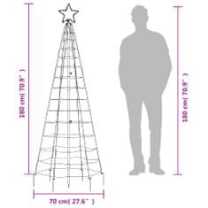 Vidaxl Vánoční stromek kužel s hroty 220 barevných LED 180 cm