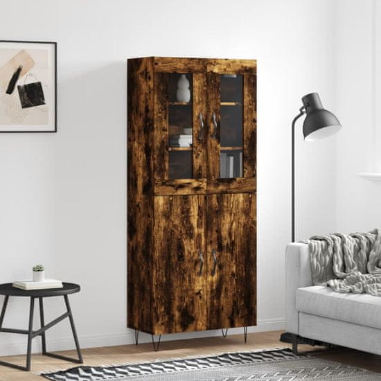 Vidaxl Skříň highboard kouřový dub 69,5 x 34 x 180 cm kompozitní dřevo