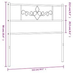 Greatstore Kovové čelo postele černé 107 cm