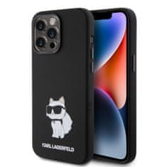 Karl Lagerfeld  Liquid Silicone Choupette NFT Zadní Kryt pro iPhone 15 Pro Max Black