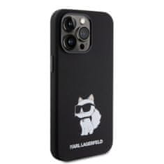 Karl Lagerfeld  Liquid Silicone Choupette NFT Zadní Kryt pro iPhone 15 Pro Max Black