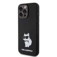 Karl Lagerfeld  Liquid Silicone Choupette NFT Zadní Kryt pro iPhone 15 Pro Max Black