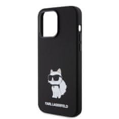 Karl Lagerfeld  Liquid Silicone Choupette NFT Zadní Kryt pro iPhone 15 Pro Max Black