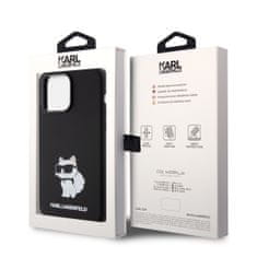 Karl Lagerfeld  Liquid Silicone Choupette NFT Zadní Kryt pro iPhone 15 Pro Max Black