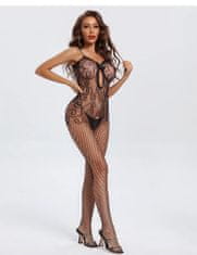 Temptly Smyslný bodystocking bez ramínek s otvorem v rozkroku