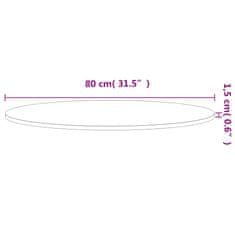 Vidaxl Stolní deska Ø 80 x 1,5 cm kulatá masivní bukové dřevo