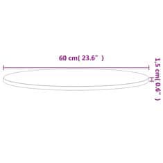 Vidaxl Stolní deska Ø 60 x 1,5 cm kulatá masivní bukové dřevo