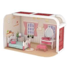 HABARRI Domeček pro panenky, figurky s nábytkem - ložnice