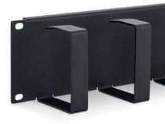 Triton Vyvazovací panel 19", 1U, 6x vyvazovací háček 70 x 27 mm s náběhem, vhodné pro vyšší zatížení