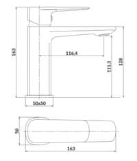 CERSANIT Larga umyvadlová baterie zlatá mat S951-389 - Cersanit