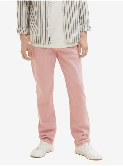 Tom Tailor Světle růžové pánské straight fit džíny Tom Tailor