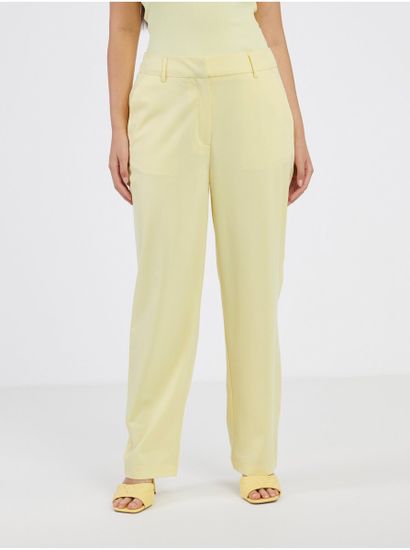 Vero Moda Světle žluté dámské kalhoty VERO MODA Zelda